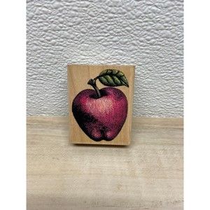 Rubber Stampede Apple Wood Mounted Rubber Stamp